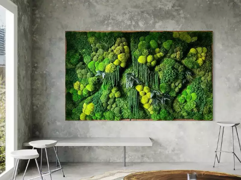 preserved moss art wall